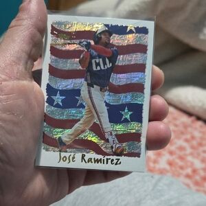 Topps José Ramírez Baseball Card with Red and Black Accents